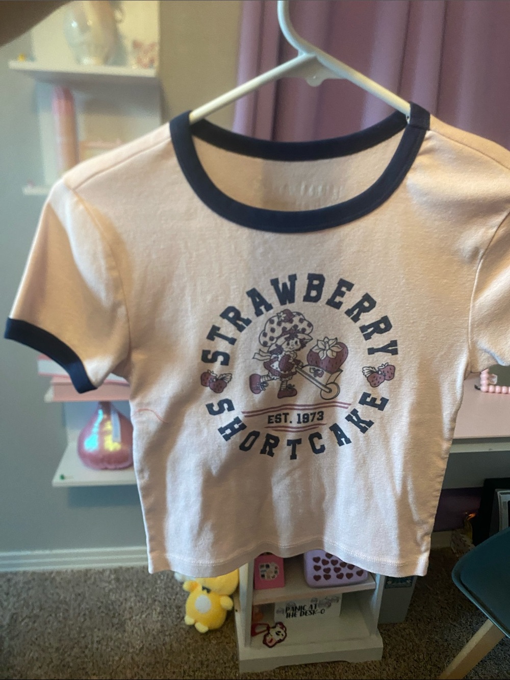 Pink Ringer Tee with Navy Trim - Kids